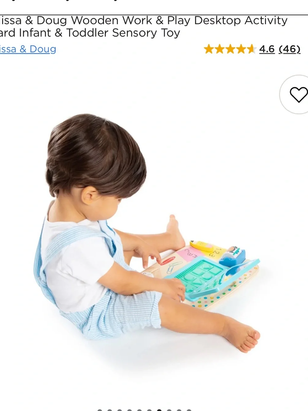Melissa & Doug Wooden Work & Play Desktop Activity Board Sensory Toy
